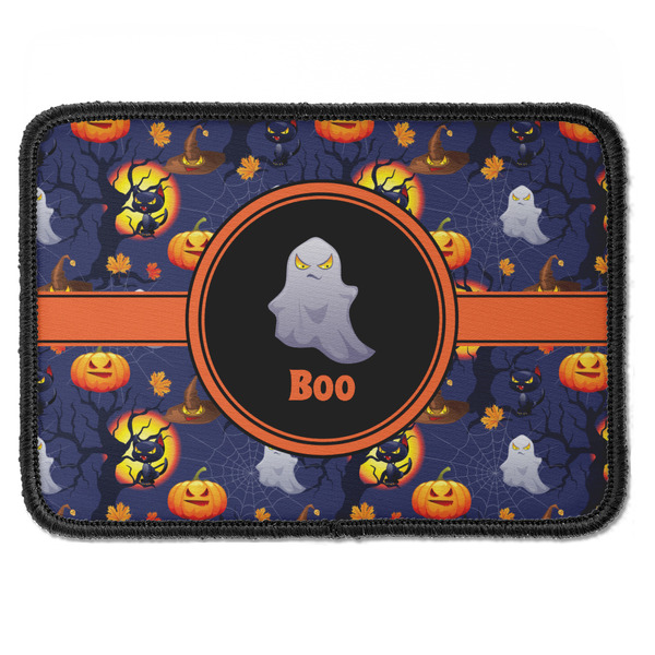Custom Halloween Night Iron On Rectangle Patch w/ Name or Text