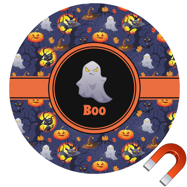 Custom Halloween Night Round Car Magnet - 10" (Personalized)