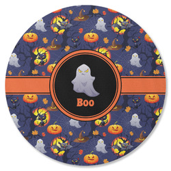 Halloween Night Round Rubber Backed Coaster (Personalized)