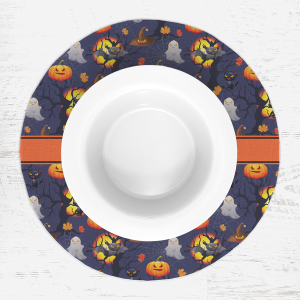 Halloween Night Round Linen Placemats - LIFESTYLE (single)