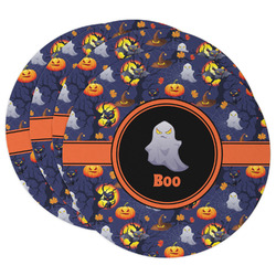 Halloween Night Round Paper Coasters w/ Name or Text