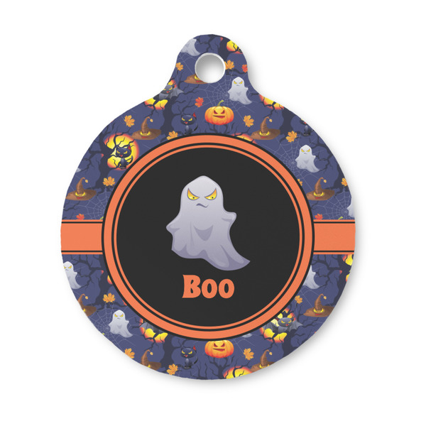 Custom Halloween Night Round Pet ID Tag - Small (Personalized)