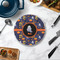 Halloween Night Round Stone Trivet - In Context View