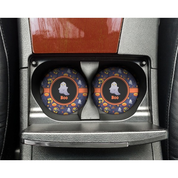Halloween Night Sandstone Car Coaster - In Cup Holder