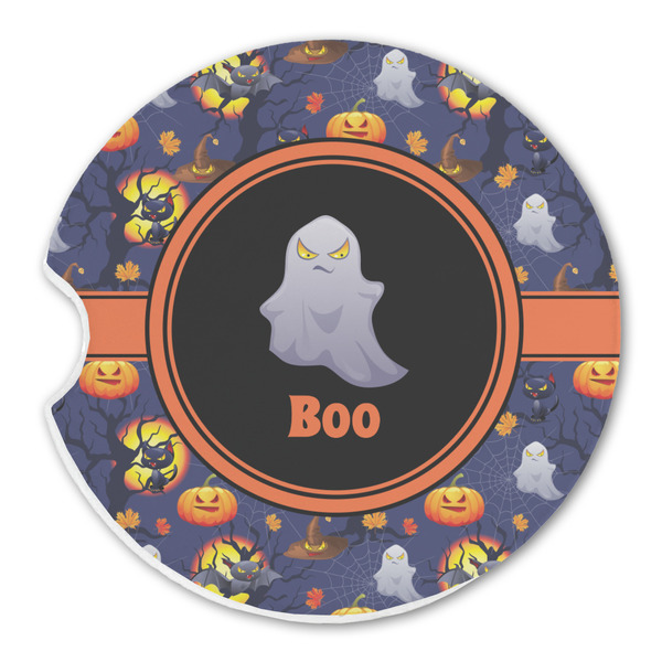 Custom Halloween Night Sandstone Car Coaster - Single (Personalized)