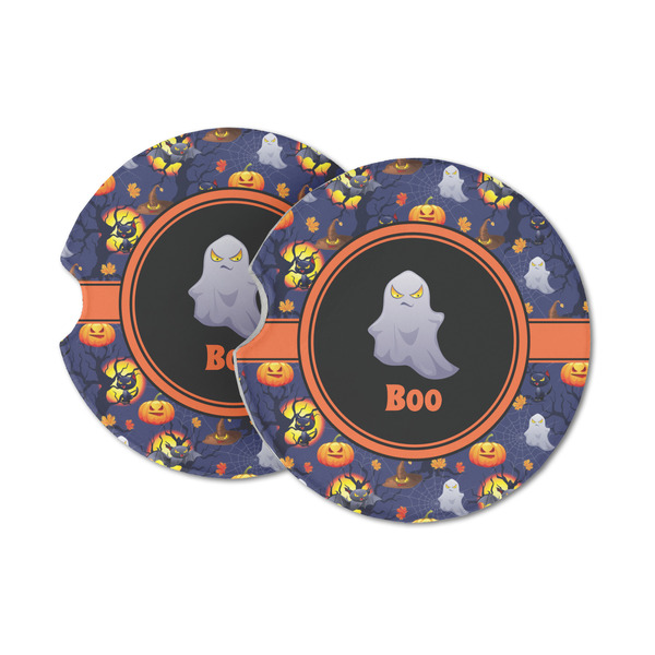 Custom Halloween Night Sandstone Car Coasters - Set of 2 (Personalized)
