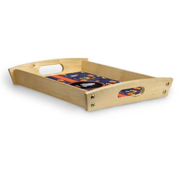Halloween Night Serving Tray Wood Small - Corner
