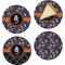 Halloween Night Set of 4 Glass Appetizer / Dessert Plate 8" (Personalized)