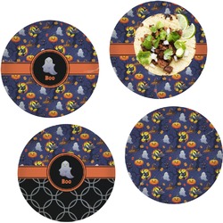 Halloween Night Set of 4 Glass Lunch / Dinner Plate 10" (Personalized)