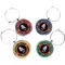 Halloween Night Wine Charms (Set of 4) (Personalized)