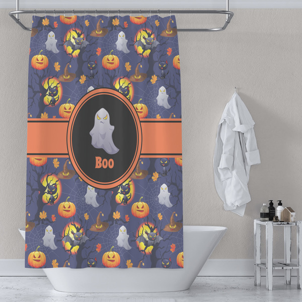 Halloween Night Shower Curtain Lifestyle
