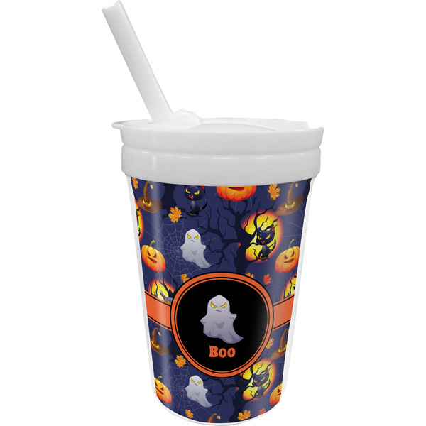 Custom Halloween Night Sippy Cup with Straw (Personalized)