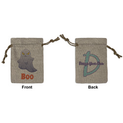Halloween Night Small Burlap Gift Bag - Front & Back (Personalized)