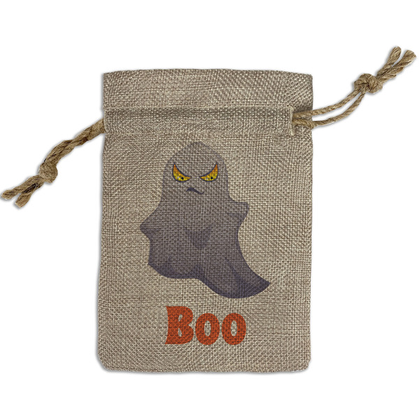 Custom Halloween Night Small Burlap Gift Bag - Front (Personalized)