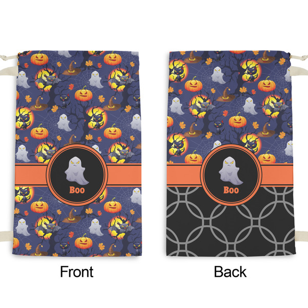 Halloween Night Small Laundry Bag - Front & Back View
