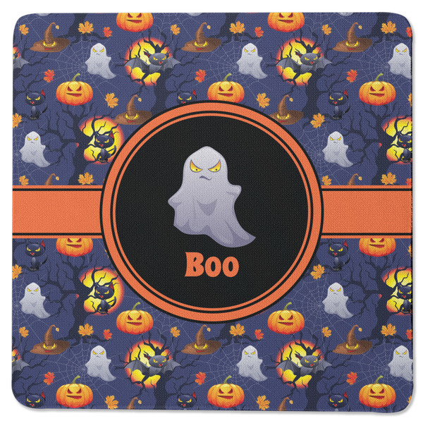 Custom Halloween Night Square Rubber Backed Coaster (Personalized)
