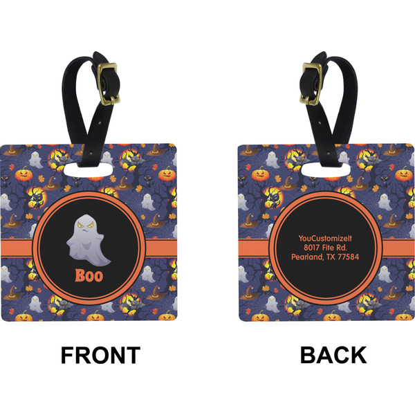 Halloween Night Square Luggage Tag (Front + Back)