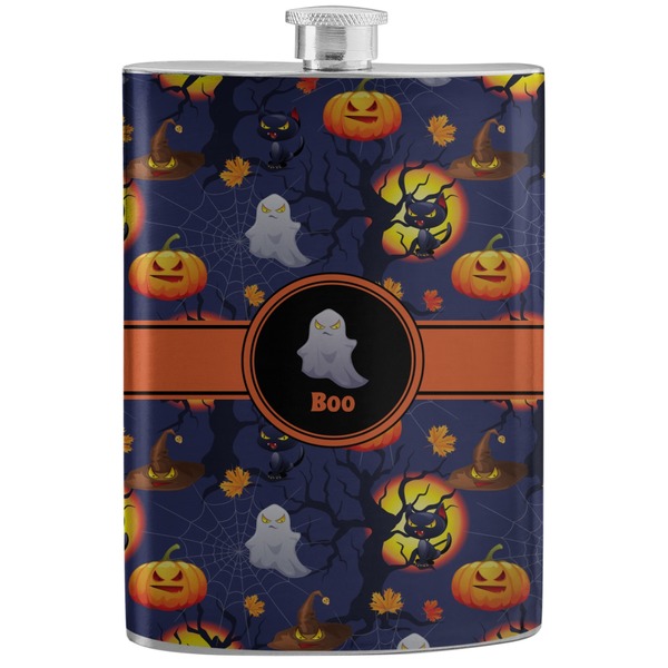 Custom Halloween Night Stainless Steel Flask (Personalized)