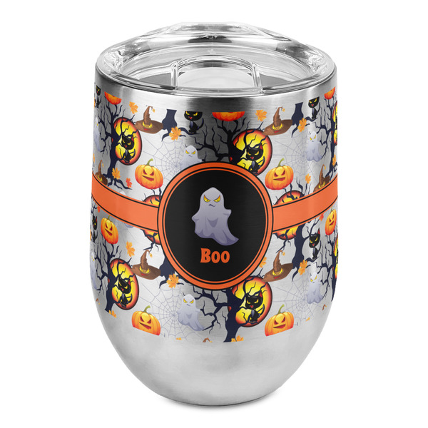 Custom Halloween Night Stemless Wine Tumbler - Full Print (Personalized)