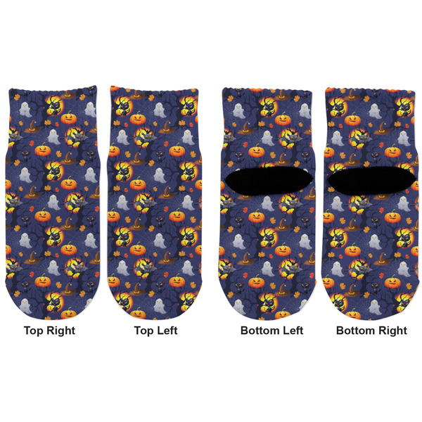 Halloween Night Toddler Ankle Socks - Double Pair - Front and Back - Apvl