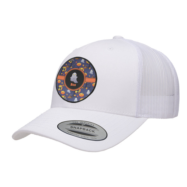 Custom Halloween Night Trucker Hat - White (Personalized)