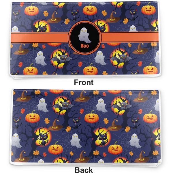 Halloween Night Vinyl Check Book Cover - Front and Back