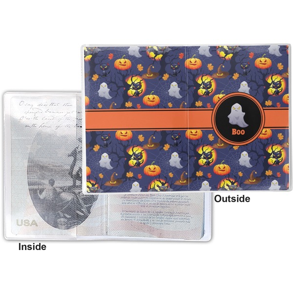 Halloween Night Vinyl Passport Holder - Flat Front and Back