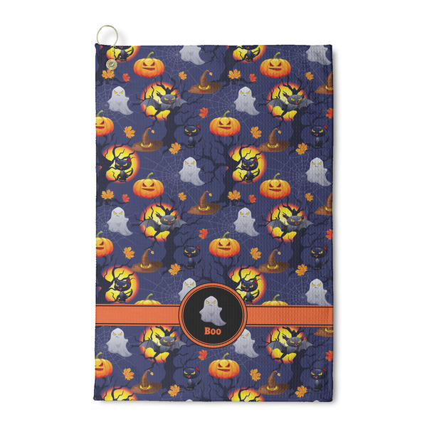 Custom Halloween Night Waffle Weave Golf Towel (Personalized)