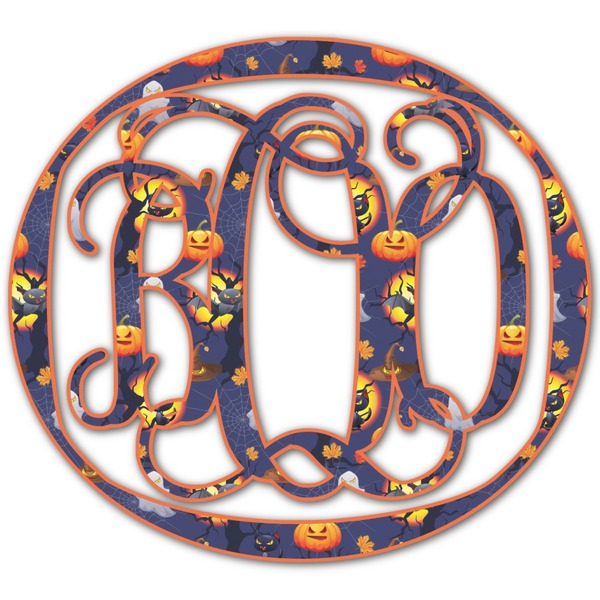 Custom Halloween Night Monogram Decal - Small (Personalized)