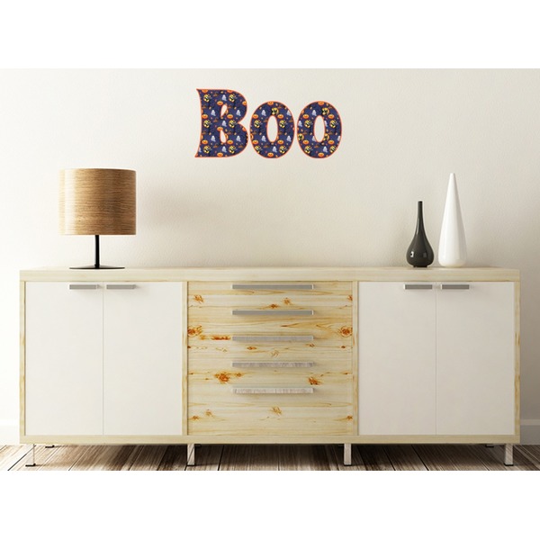 Halloween Night Wall Name Decal On Wooden Desk