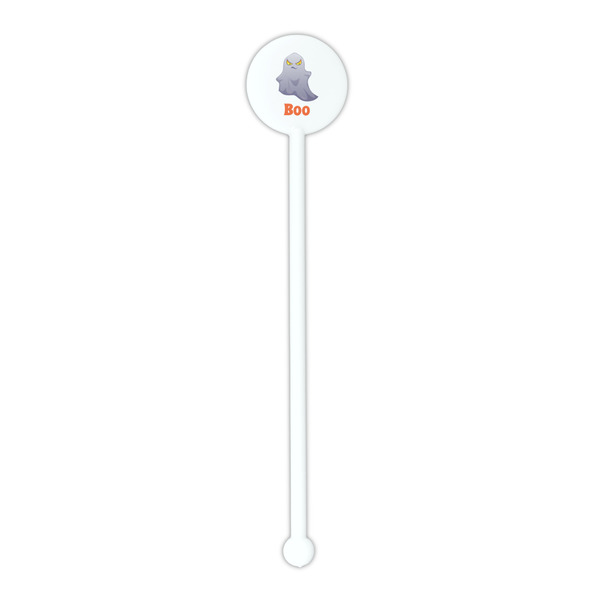 Halloween Night White Plastic 5.5" Stir Stick - Round - Single Stick