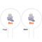Halloween Night White Plastic 6" Food Pick - Round - Double Sided - Front & Back