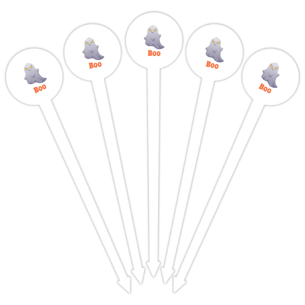 Halloween Night White Plastic 6" Food Pick - Round - Fan View