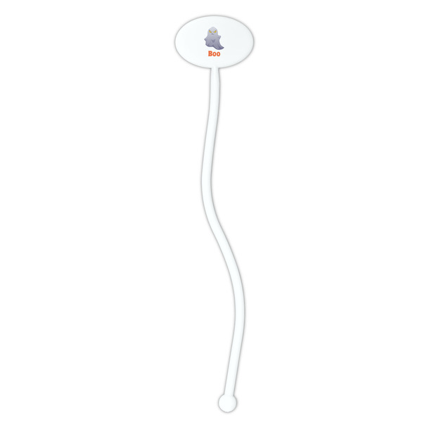 Halloween Night White Plastic 7" Stir Stick - Oval - Single Stick