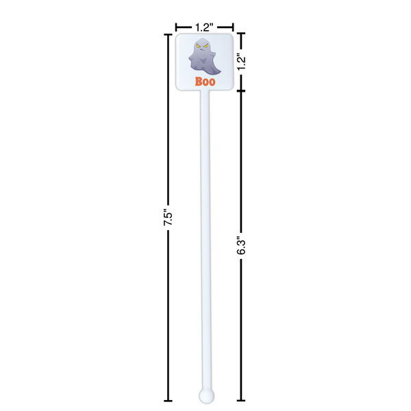 Halloween Night White Plastic Stir Stick - Square - Dimensions