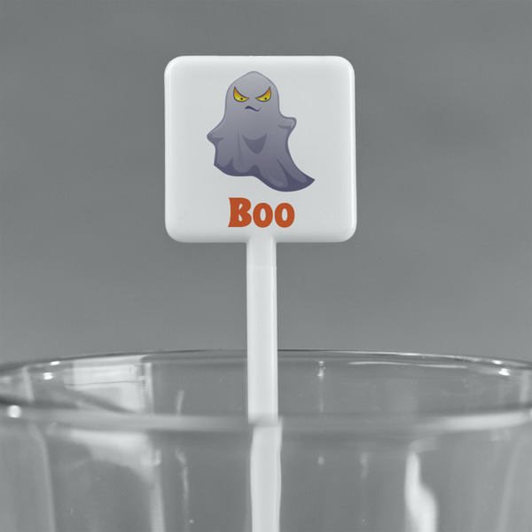 Halloween Night White Plastic Stir Stick - Square - Main