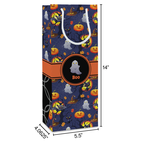 Halloween Night Wine Gift Bag - Dimensions