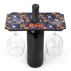Halloween Night Wine Bottle & Glass Holder (Personalized)