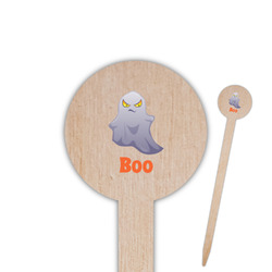 Halloween Night 6" Round Wooden Food Picks - Double Sided (Personalized)