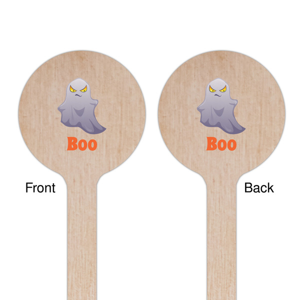 Halloween Night Wooden 6" Stir Stick - Round - Double Sided - Front & Back