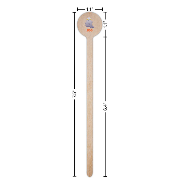 Halloween Night Wooden 7.5" Stir Stick - Round - Dimensions