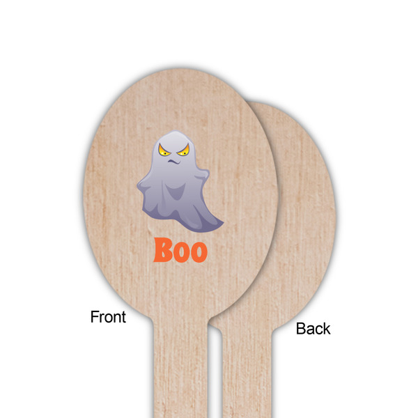 Halloween Night Wooden Food Pick - Oval - Single Sided - Front & Back