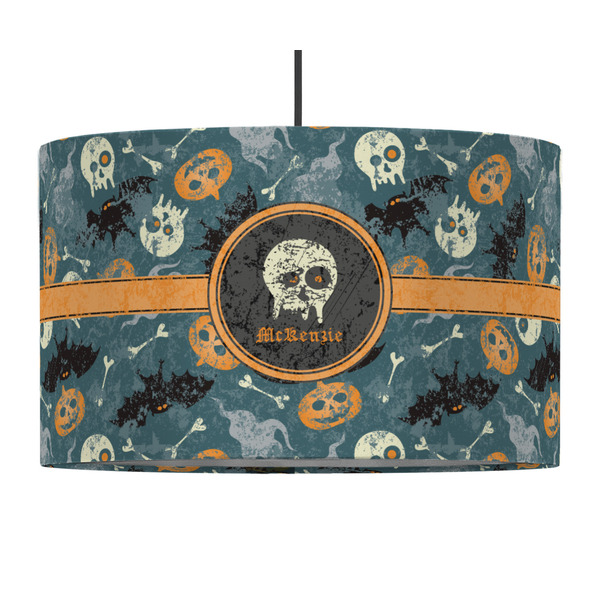 Vintage / Grunge Halloween 12" Drum Lampshade - PENDANT (Fabric)