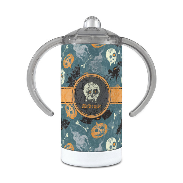 Custom Vintage / Grunge Halloween 12 oz Stainless Steel Sippy Cup (Personalized)
