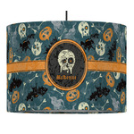 Vintage / Grunge Halloween 16" Drum Pendant Lamp - Fabric (Personalized)