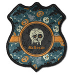 Vintage / Grunge Halloween Iron On Shield Patch C w/ Name or Text