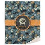 Vintage / Grunge Halloween Sherpa Throw Blanket (Personalized)