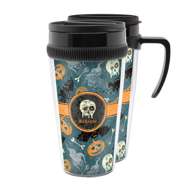 Custom Vintage / Grunge Halloween Acrylic Travel Mug (Personalized)