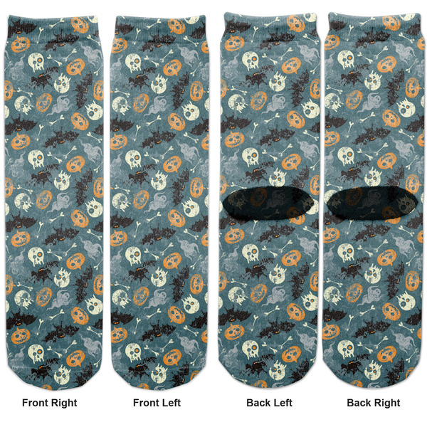 Vintage / Grunge Halloween Adult Crew Socks - Double Pair - Front and Back - Apvl