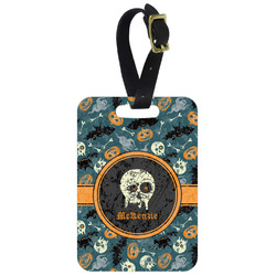Vintage / Grunge Halloween Metal Luggage Tag w/ Name or Text